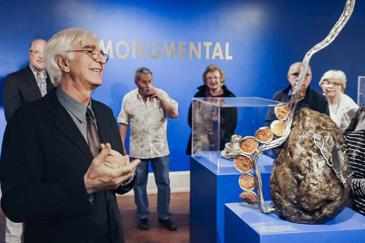 Michael Galmer at the Biggs Museum 'Monumental' opening reception.