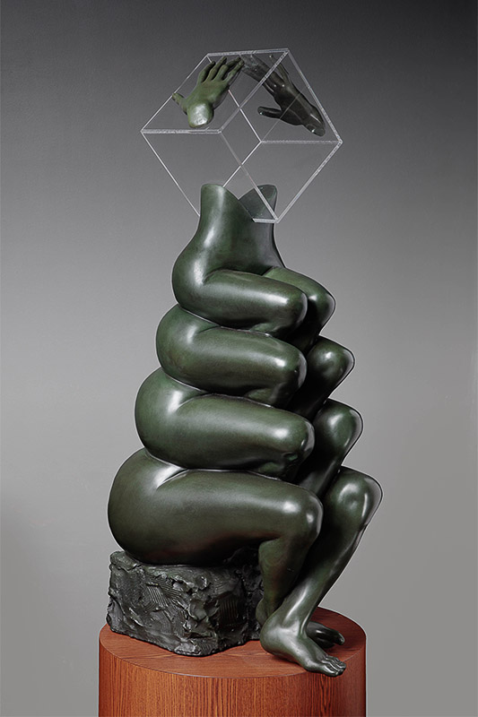 Artist Michael Galmer's sculpture 'Glass Ceiling.'