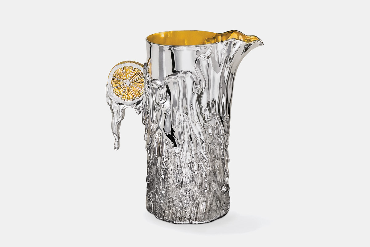 Sterling silver and 24K gold plated 'Lemon Pitcher' designed by Michael Galmer.